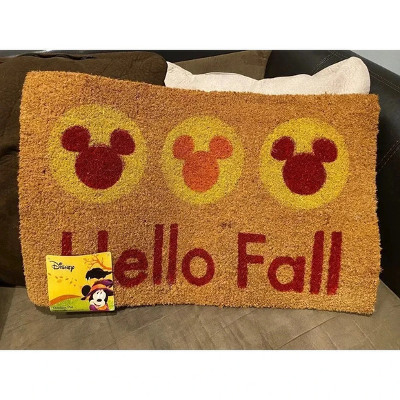 MICKEY MOUSE HELLO FALL AUTUMN MAT - SIZE 18X28 - BRAND NEW WITH TAGS - Picture 3 of 3